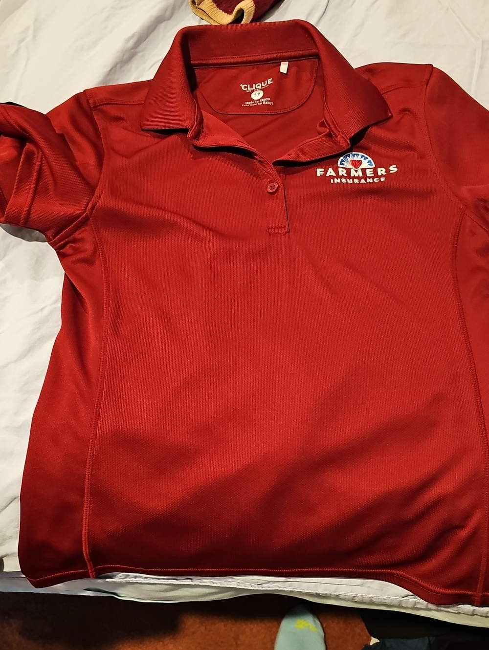 Farmers Insurance Burgundy Polo Shirt - Embroidered Logo